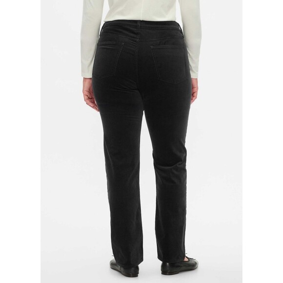 New Gap Velvet Pants Size 12 Tall 90s Straight High Rise Black 5-Pocket Y2K Warm - Picture 5 of 12